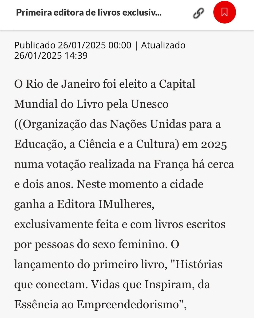 Print do jornal O Dia sobre o lançamento