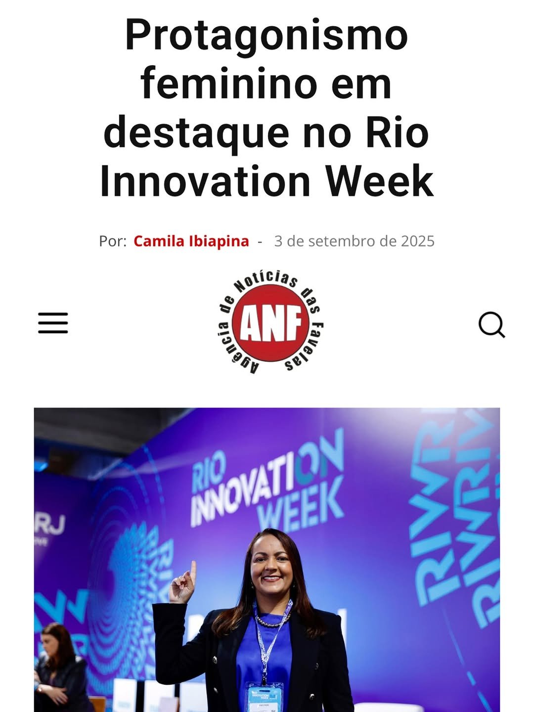 ANF — Rio Innovation Week